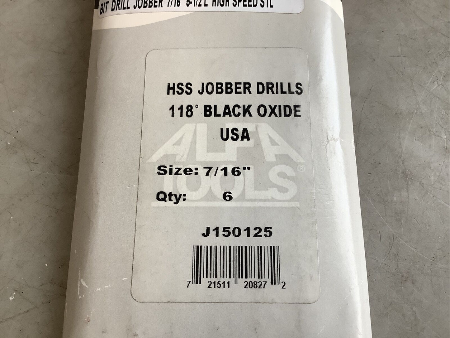 ALFA TOOLS J150125 JOBBER DRILL 118 BLACK OXIDE 7/16IN 373 - QTY 6