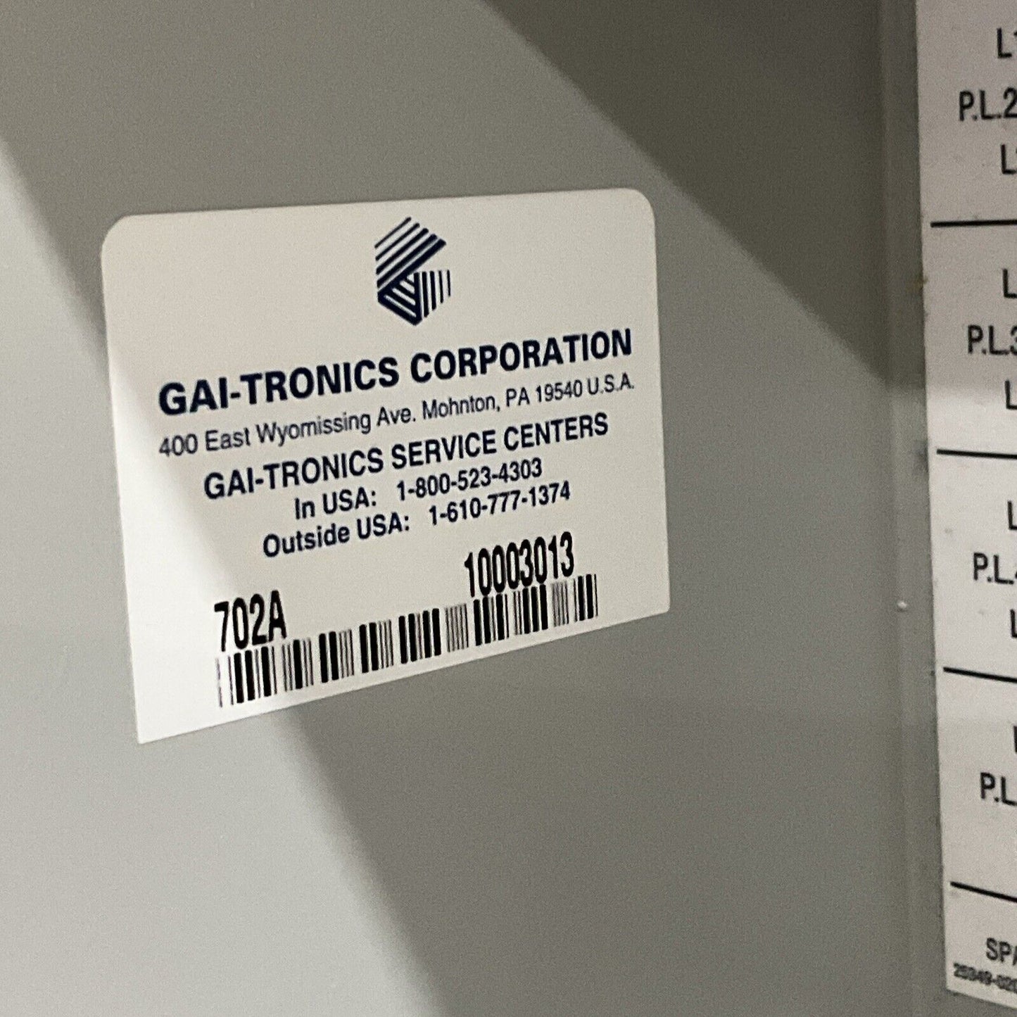 GAI-TRONICS 702A AMPLIFIER ENCLOSURE 373