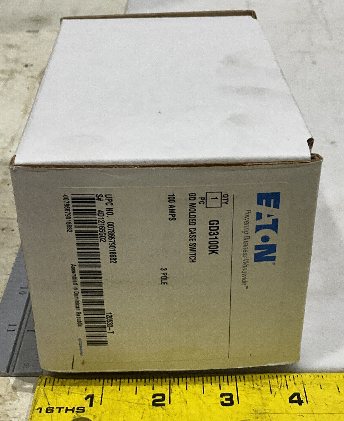 EATON GD3100K 100A MOLDED CASE SWITCH CIRCUIT BREAKER U3S