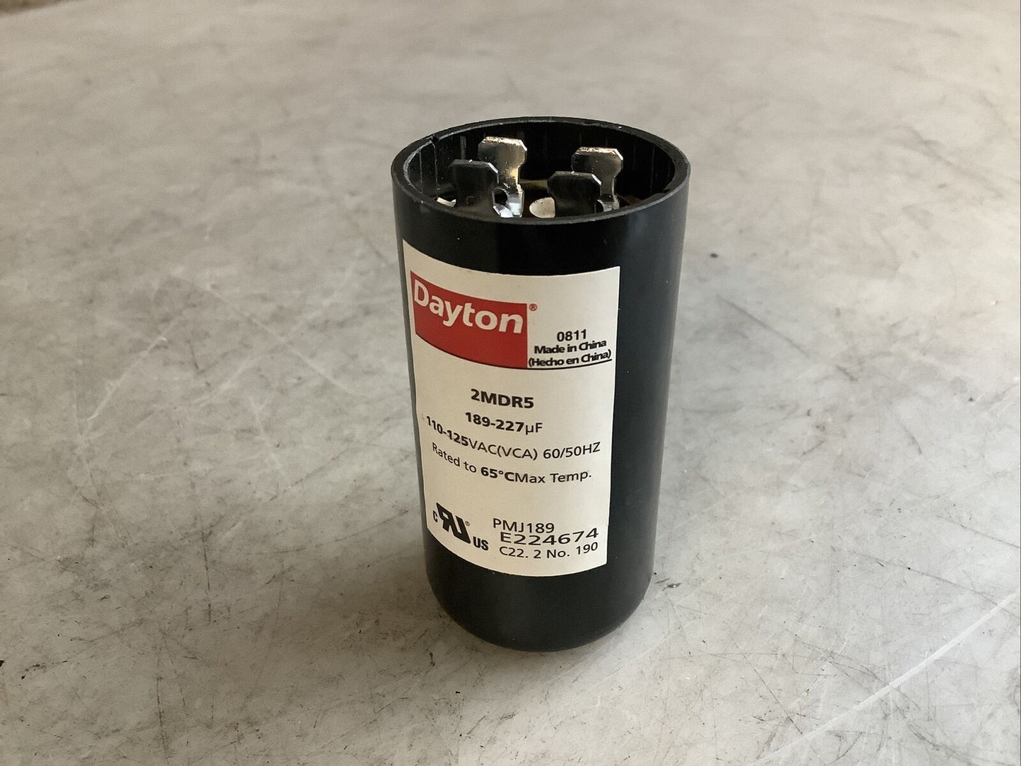 DAYTON 2MDR5 189-227 MFD MOTOR START CAPACITOR 110-125VAC 373 - LOT OF 3