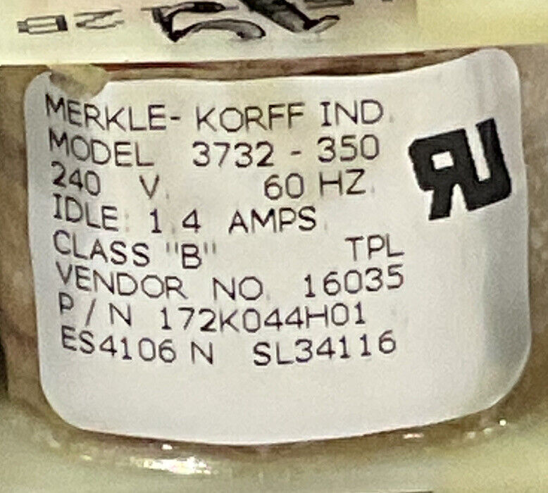 MERKLE-KORFF 3732-350 172K044H01 CLASS B AC LIFT MOTOR U3S