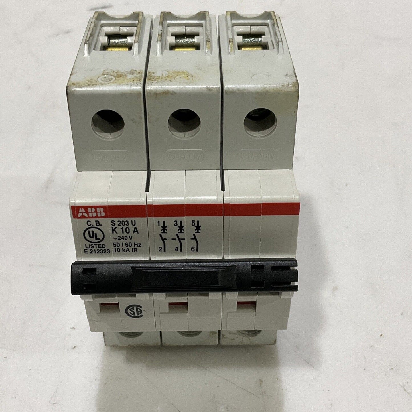 ABB S203U-K 10 A CIRCUIT BREAKER 3P 15A 50/60HZ 240V U3S