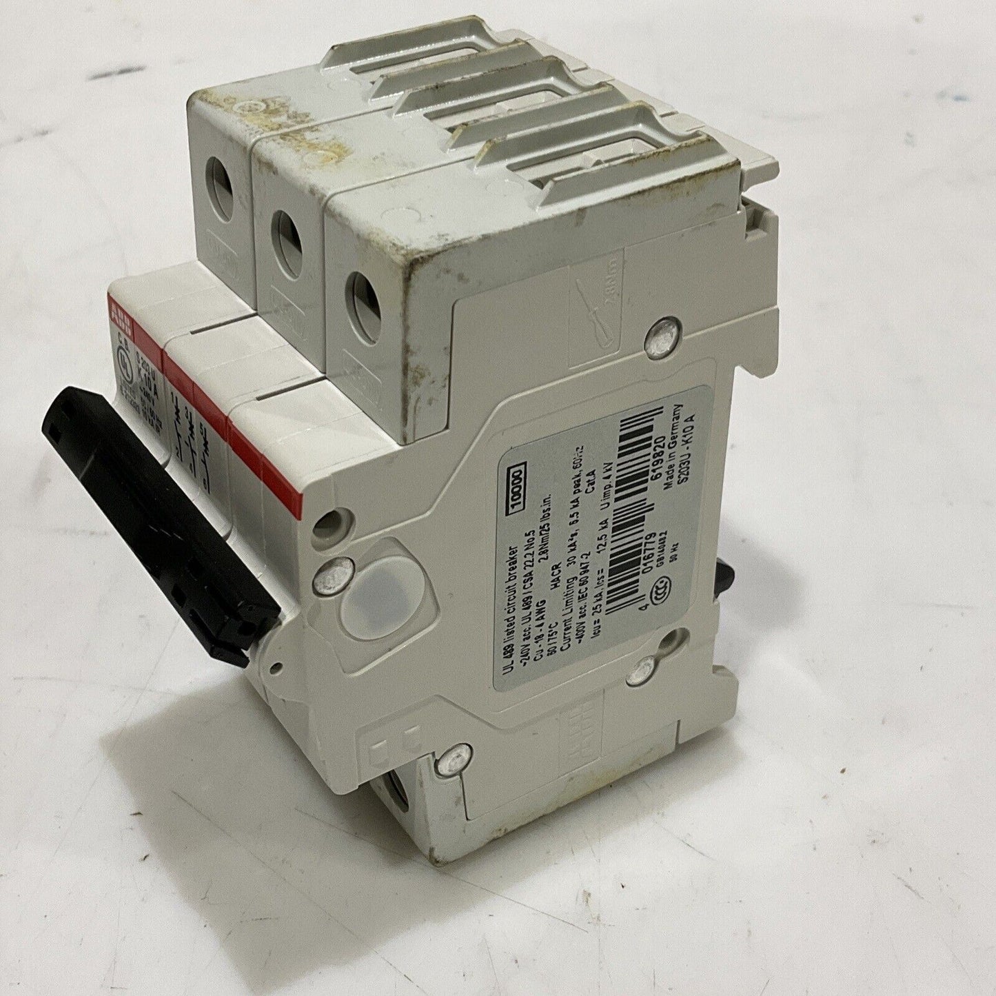 ABB S203U-K 10 A CIRCUIT BREAKER 3P 15A 50/60HZ 240V U3S