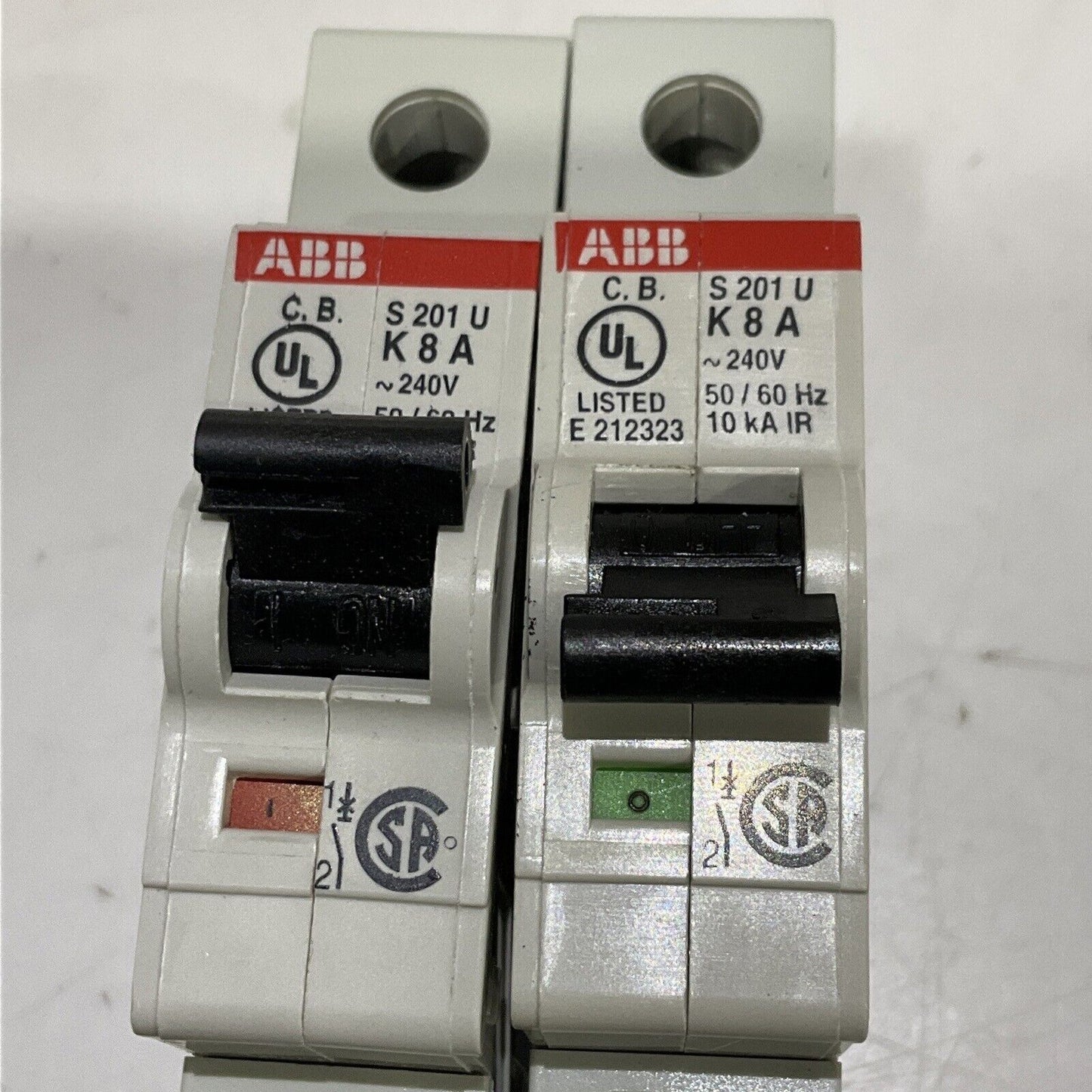 ABB S201U-K8 S 201 U K 8 A CIRCUIT BREAKER 240V 50/60HZ LOT OF 2 U3S