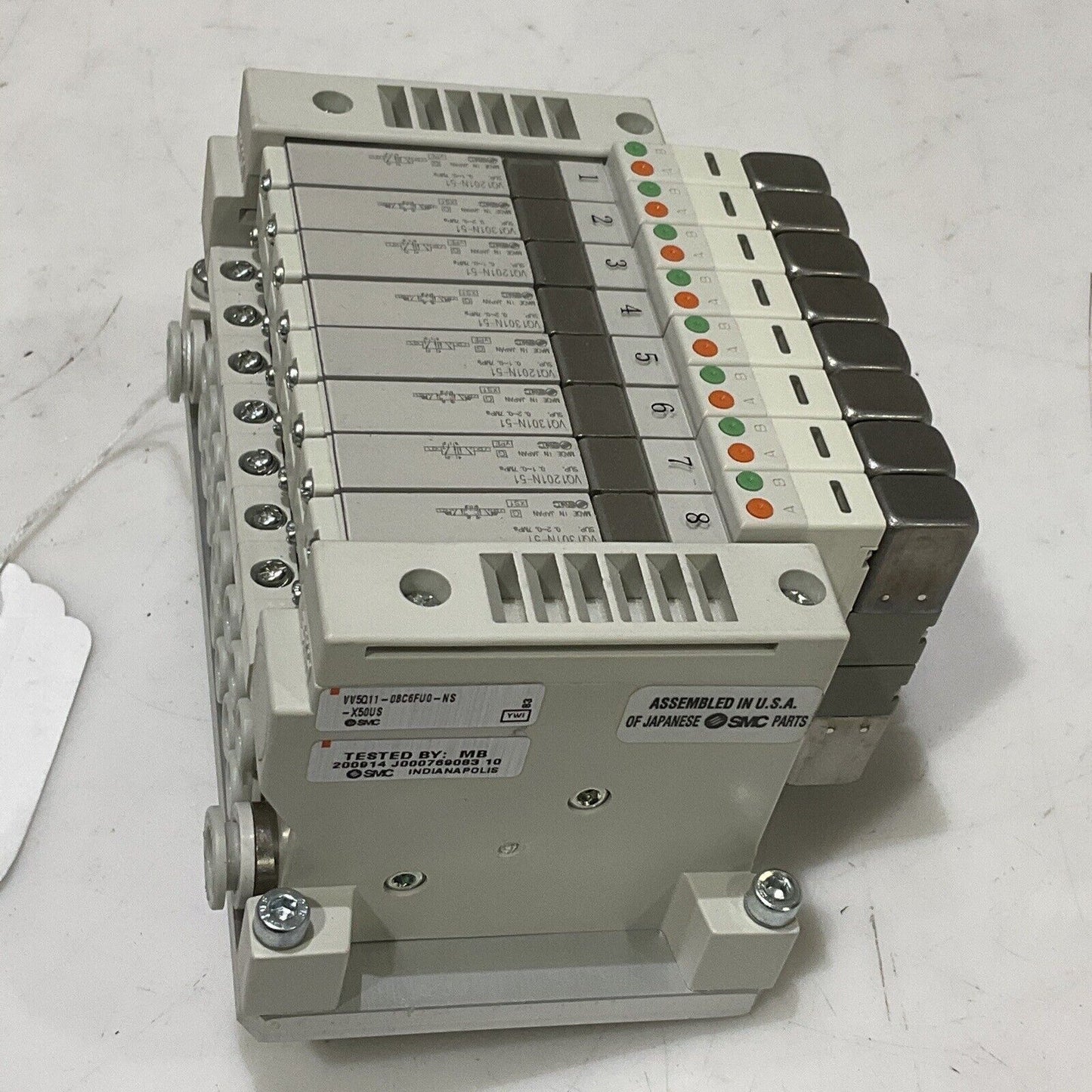 SMC VV5Q11-08C6FU0-NS-X50US 164K751G01 VALVE MANIFOLD INDEXER 8 STATION U3S