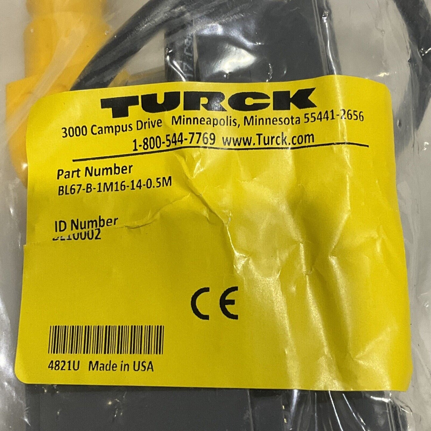 TURCK BL67-B-1M16-14-0.5M BASE MODULE CABLE ASSEMBLY U3S