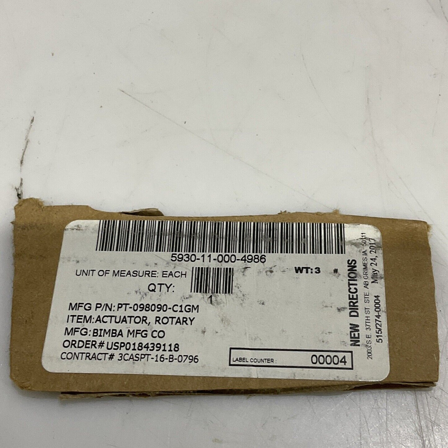 BIMBA PT-098090-C1GM ROTARY ACTUATOR U3S