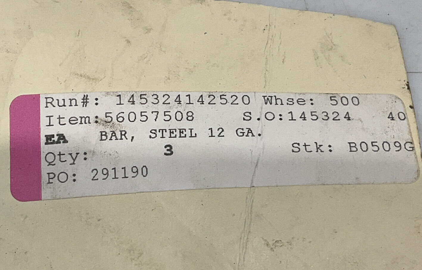 NILFISK 56057508 12 GUAGE STEEL BAR LOT OF 3 373