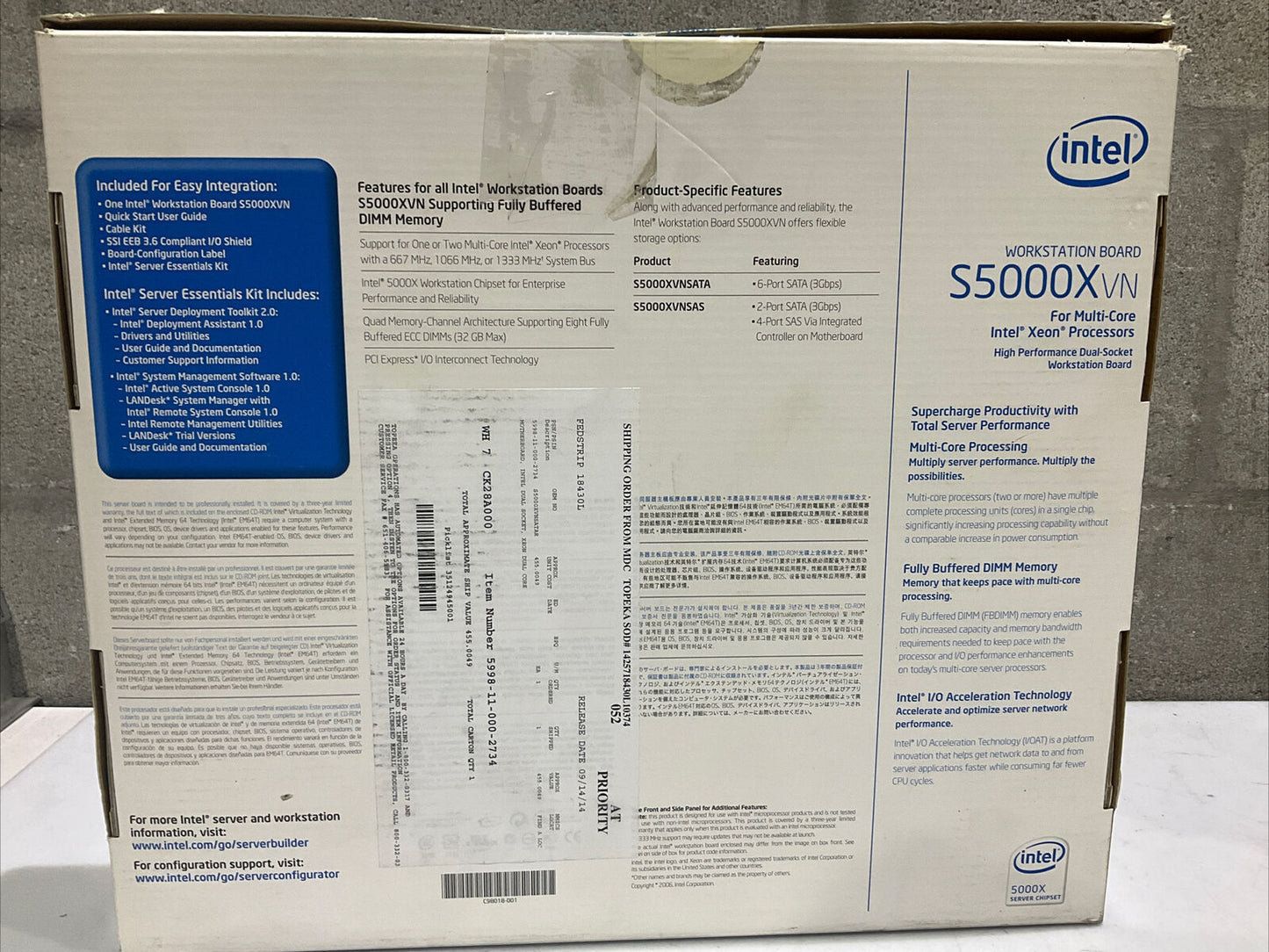 INTEL SIEMENS S5000XVN 660.00523 WORKSTATION BOARD FOR XEON PROCESSORS U3S