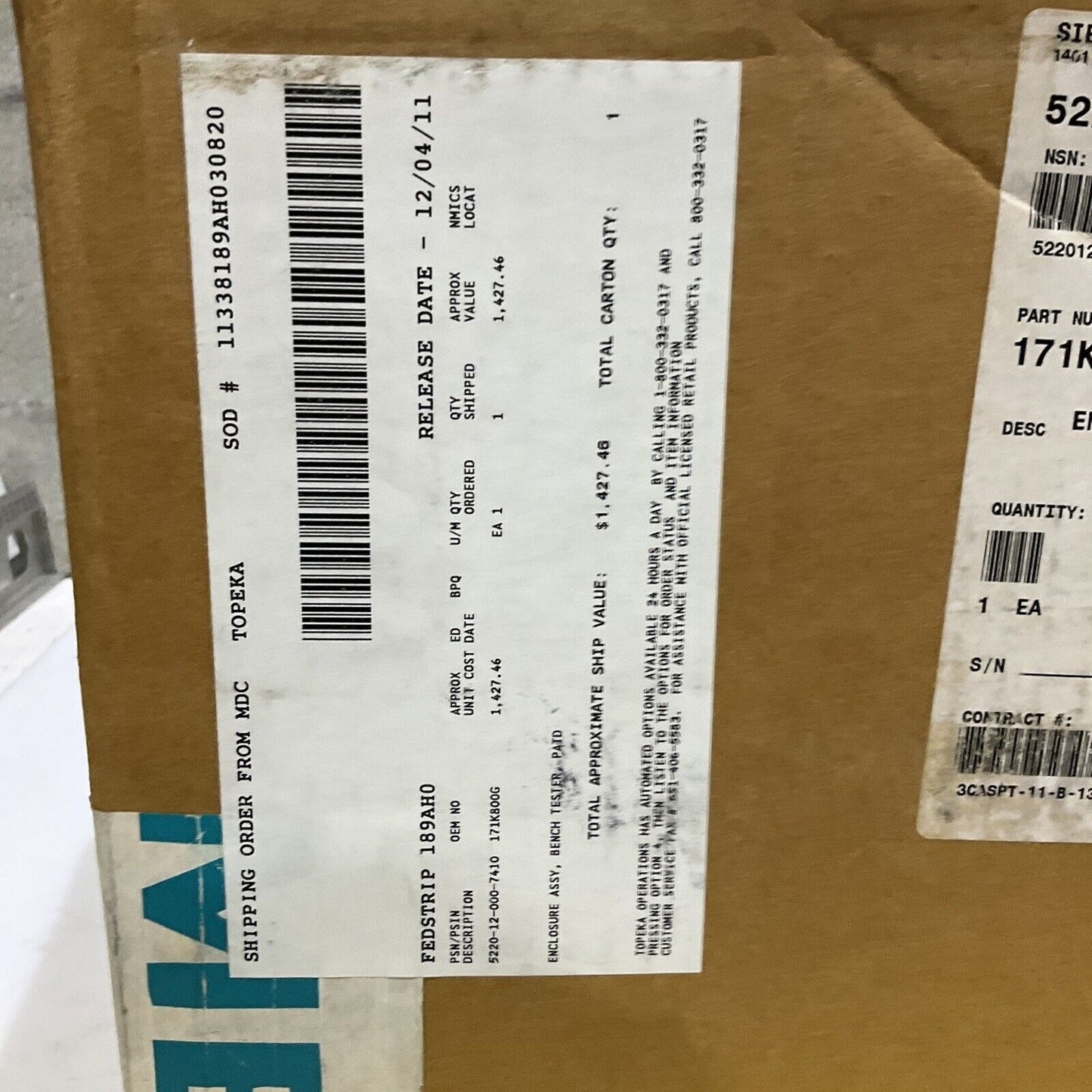 SIEMENS 171K800G01 PATD BENCH TESTER U3S