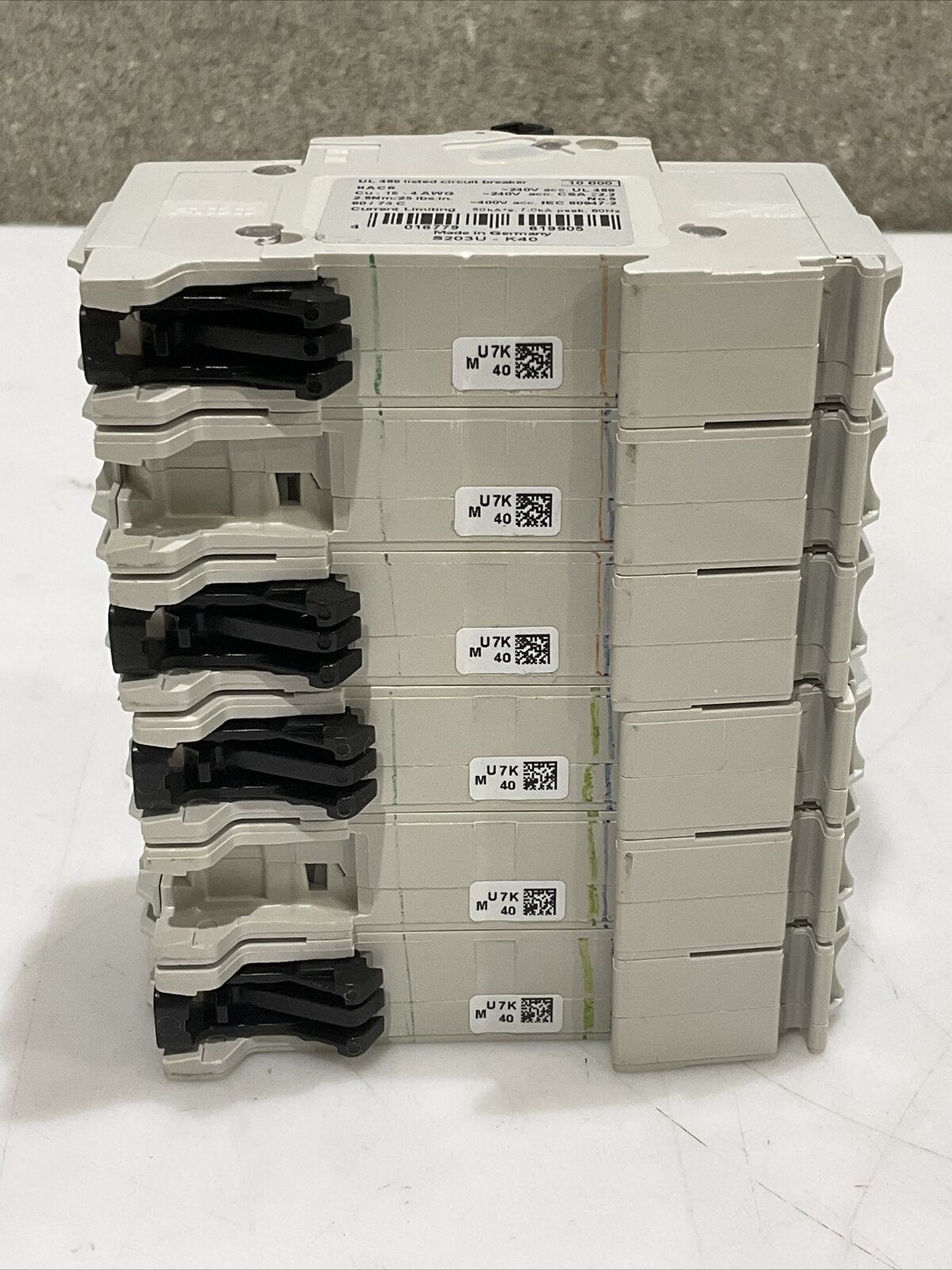 ABB S203U-K40 A CIRCUIT BREAKER 40A 240VAC 3P K TRIP LOT OF 2 U3S