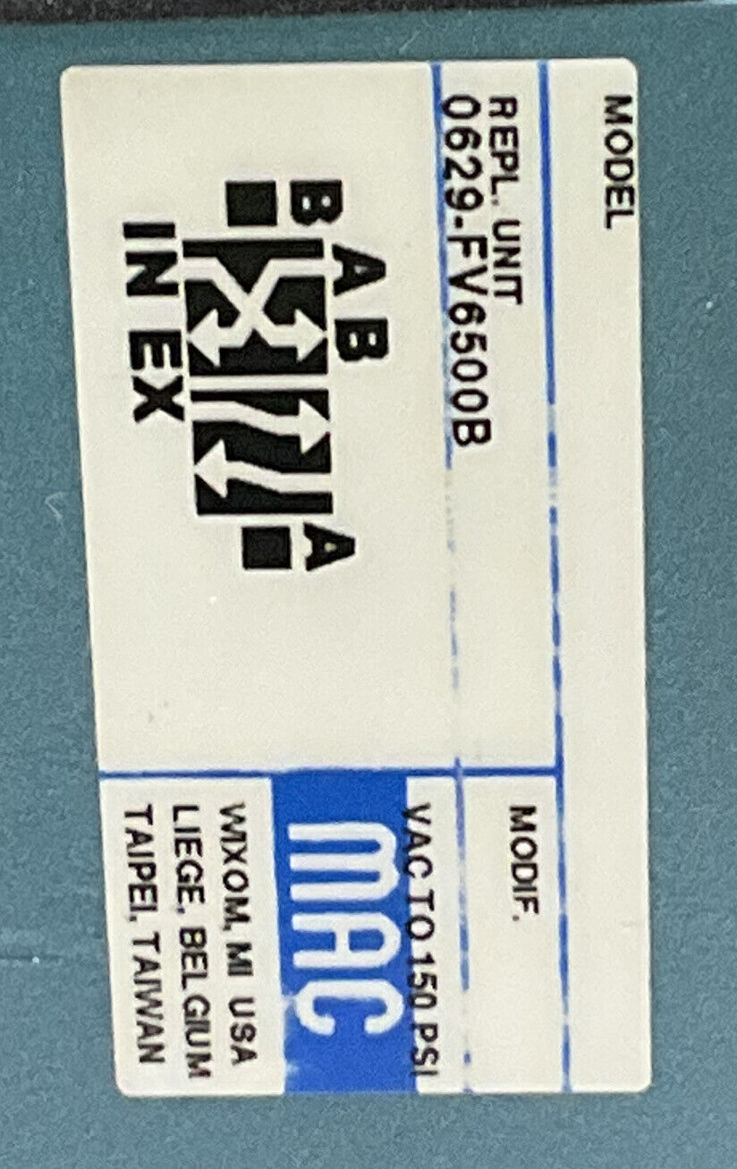 MAC 0629-FV6500B PPE-871BAAA SOLENOID VALVE ASSEMBLY U3S