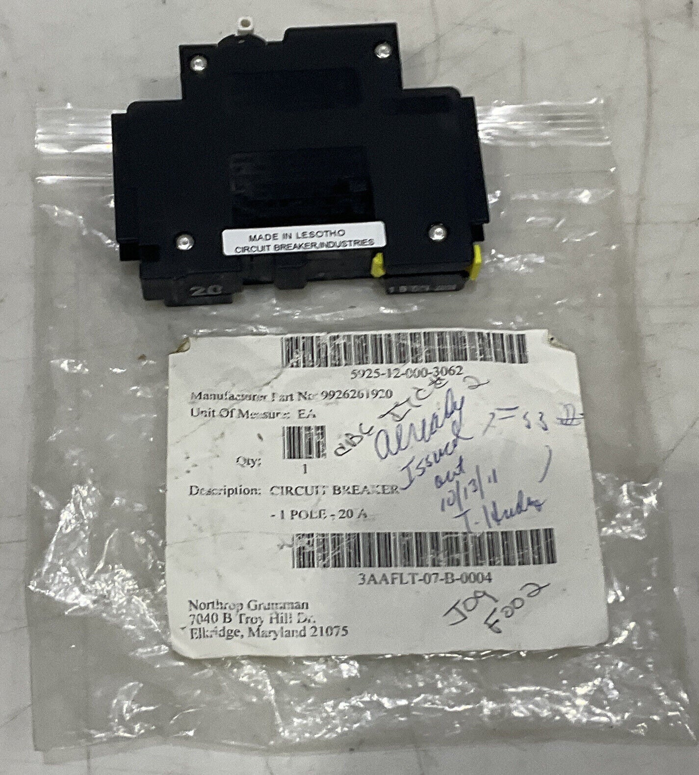 NORTHRUP AD9508 TRIP ALARM CIRCUIT BREAKER U3S