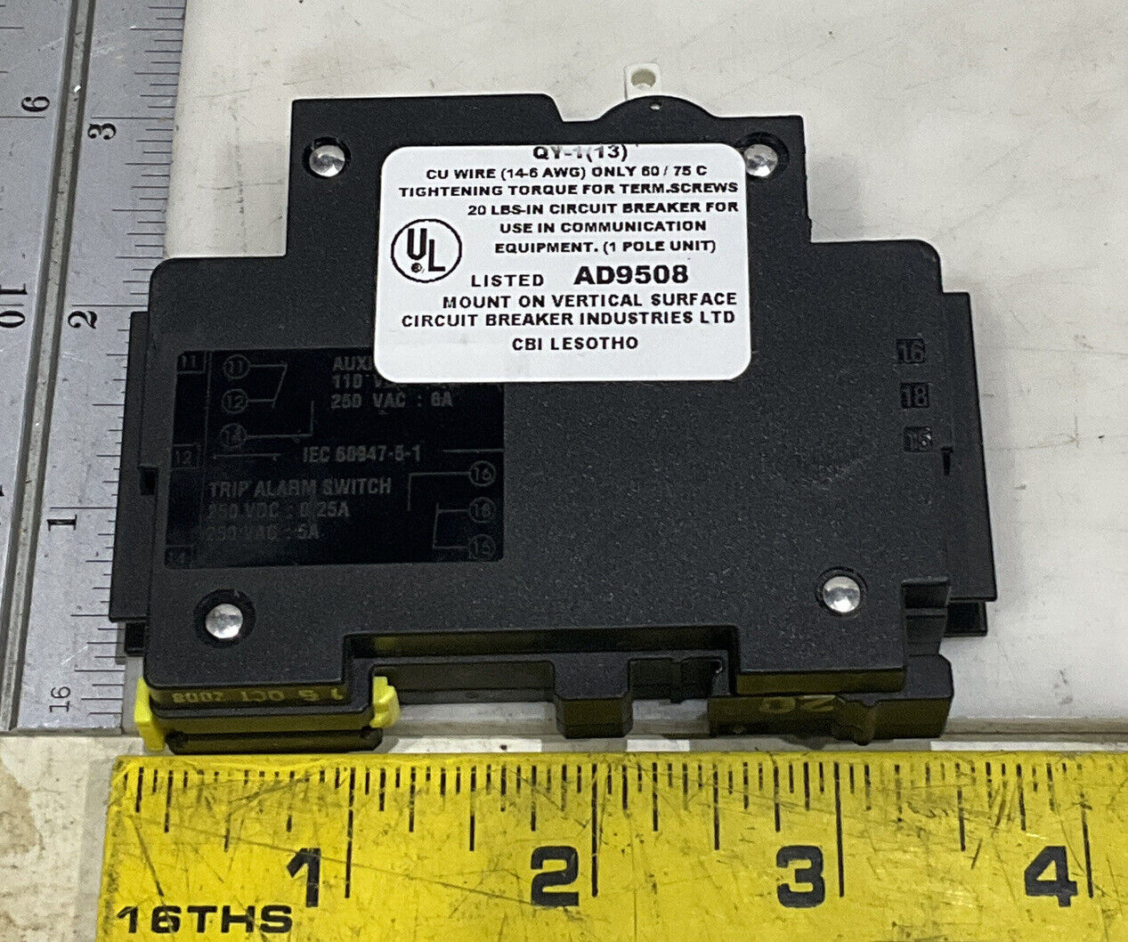 NORTHRUP AD9508 TRIP ALARM CIRCUIT BREAKER U3S