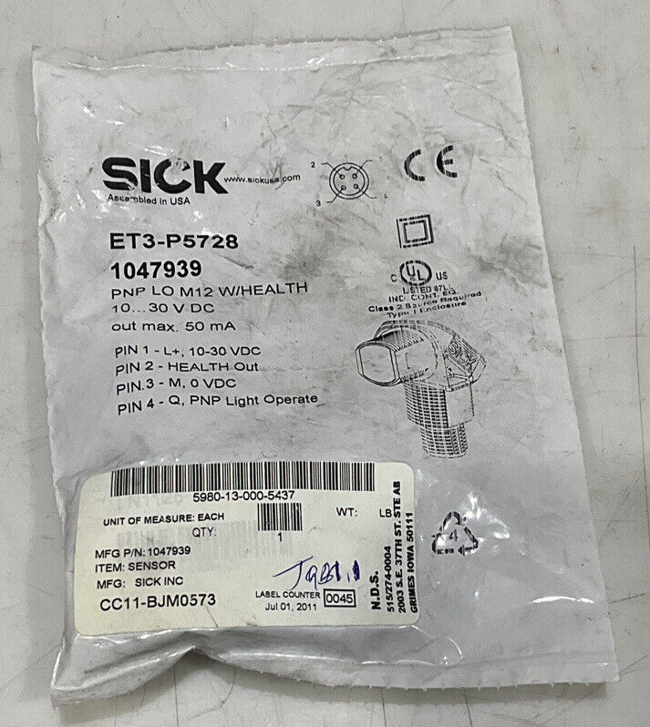 SICK ET3-P5728 1047939 PROXIMITY SENSOR U3S