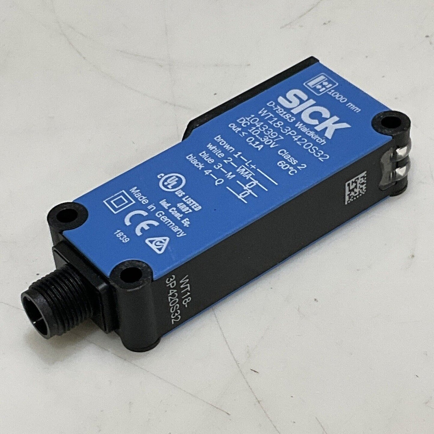 SICK WT18-3P420S32 PHOTOELECTRIC LONG RANGE PROXIMITY SENSOR 10-30V .1A U3S