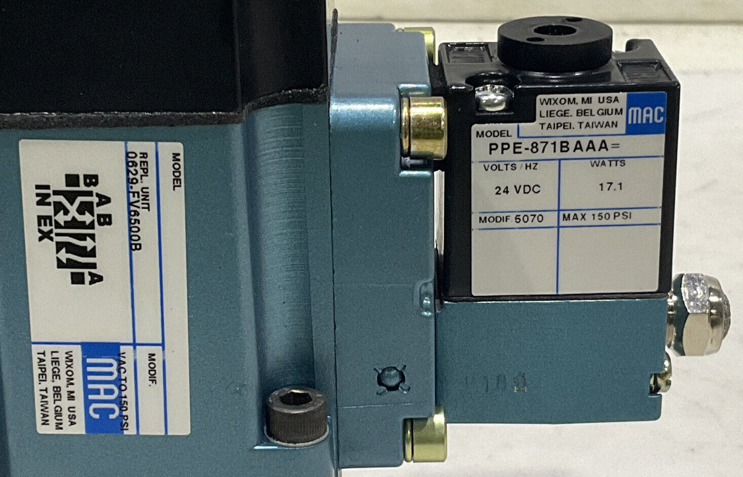 MAC 0629-FV6500B DOUBLE OPERATOR SOLENOID VALVE U3S