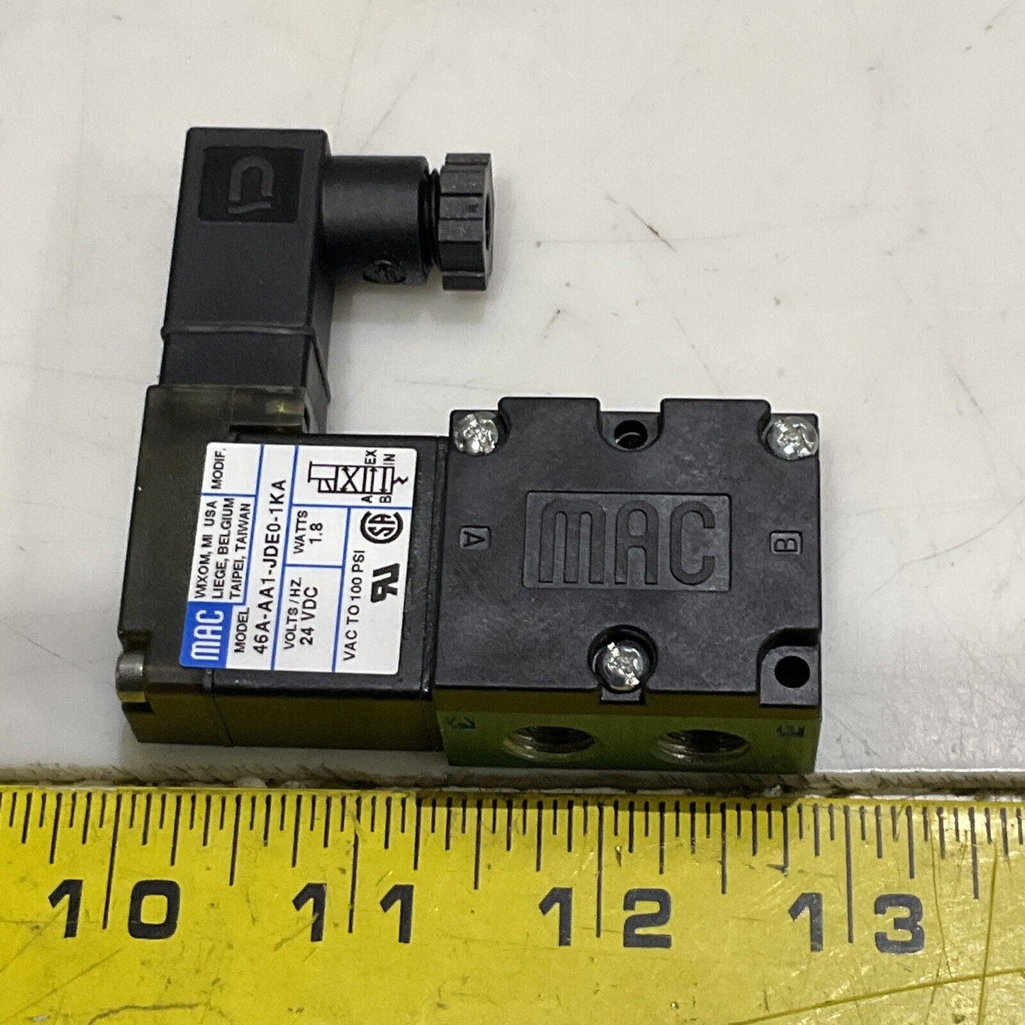 MAC 46A-AA1-JDE0-1KA PNEUMATIC SOLENOID VALVE 24 VDC 1.8 W U3S