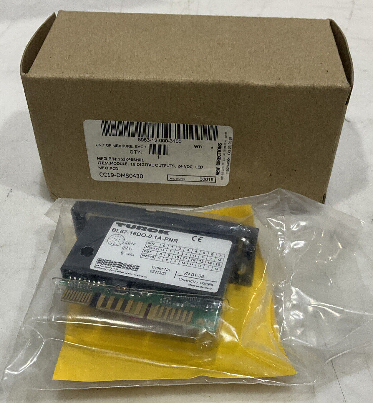 TURCK BL67-16DO-0.1A-PNR SYSTEM OUTPUT MODULE 16 DIGITAL OUTPUTS 24VDC LED U3S