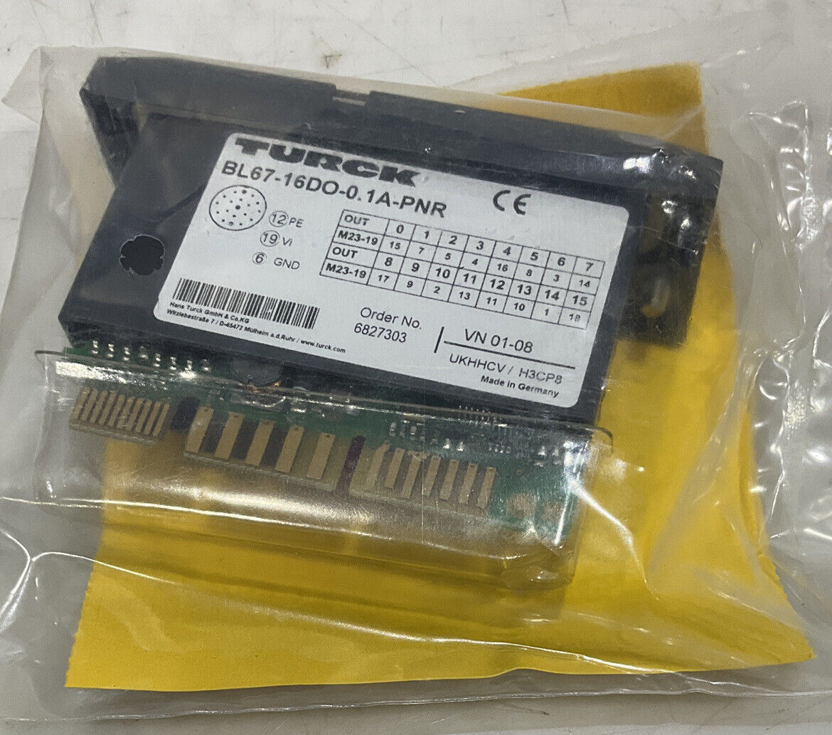 TURCK BL67-16DO-0.1A-PNR SYSTEM OUTPUT MODULE 16 DIGITAL OUTPUTS 24VDC LED U3S