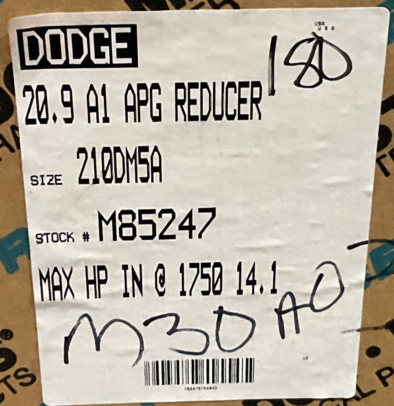 RELIANCE ELECTRIC 210DM5A APG REDUCER 20.9 RATIO U3S