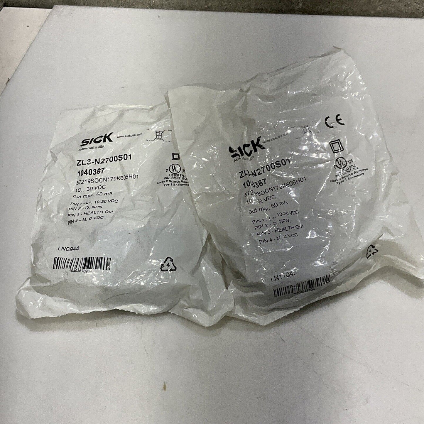 SICK ZL3-N2700S01 1040367 PHOTOELECTRIC SENSOR SWITCH LOT OF 2 U3S