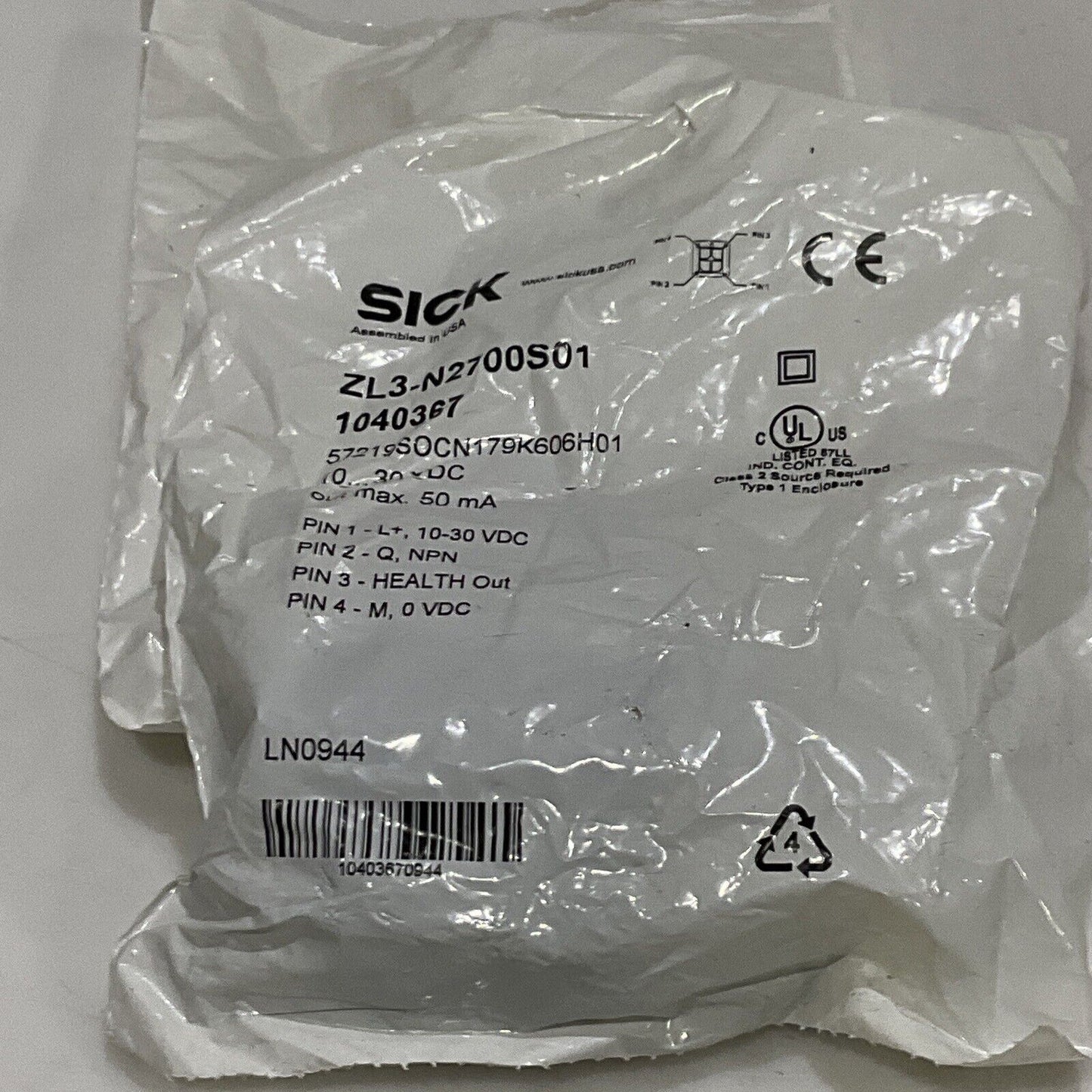 SICK ZL3-N2700S01 1040367 PHOTOELECTRIC SENSOR SWITCH LOT OF 2 U3S