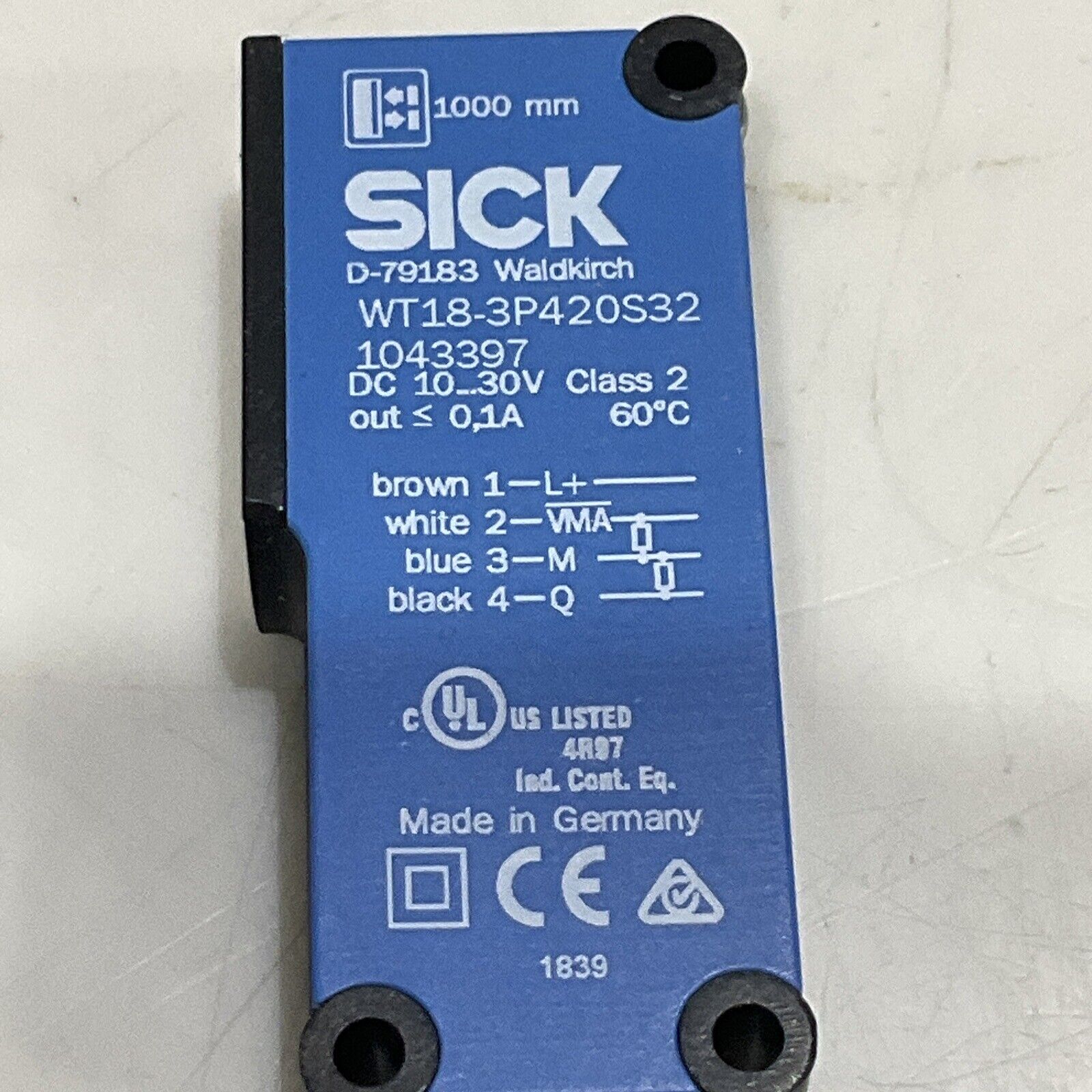 SICK WT18-3P420S32 PHOTOELECTRIC LONG RANGE PROXIMITY SENSOR 10