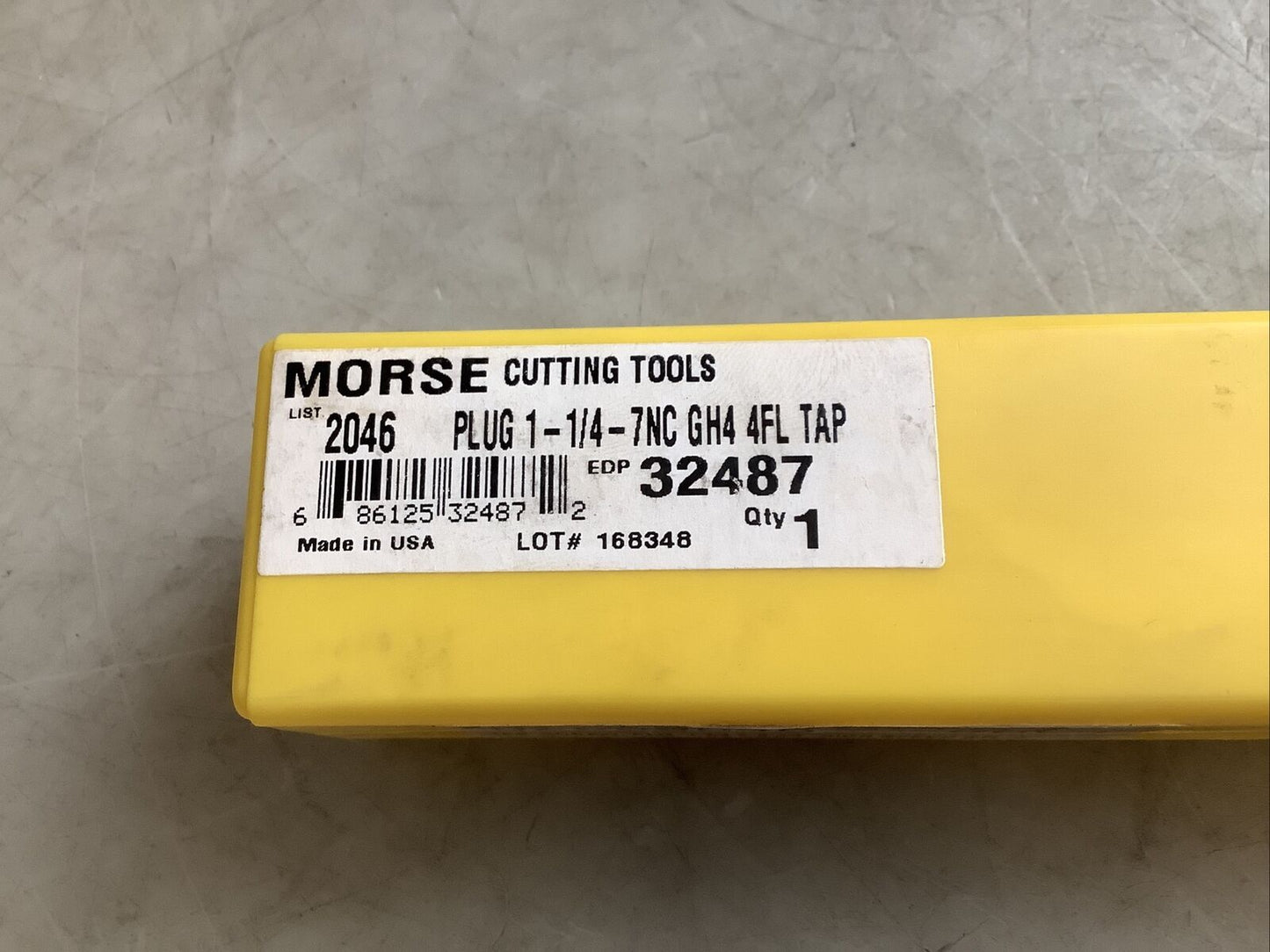 MORSE 32487 STRAIGHT FLUTE HAND TAP 1-1/4-7NC GH4 4FL 373