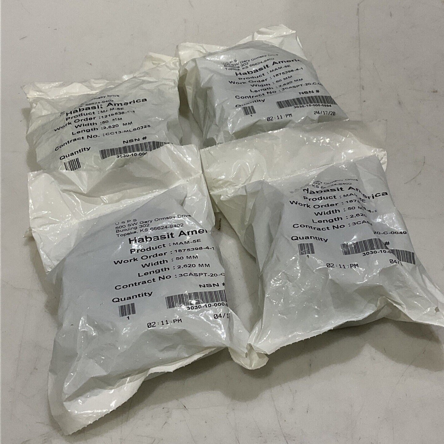 HABASIT AMERICA MAM-5E CONVEYOR BELTS 50 MM X 2,620 MM LOT OF 5 U3S