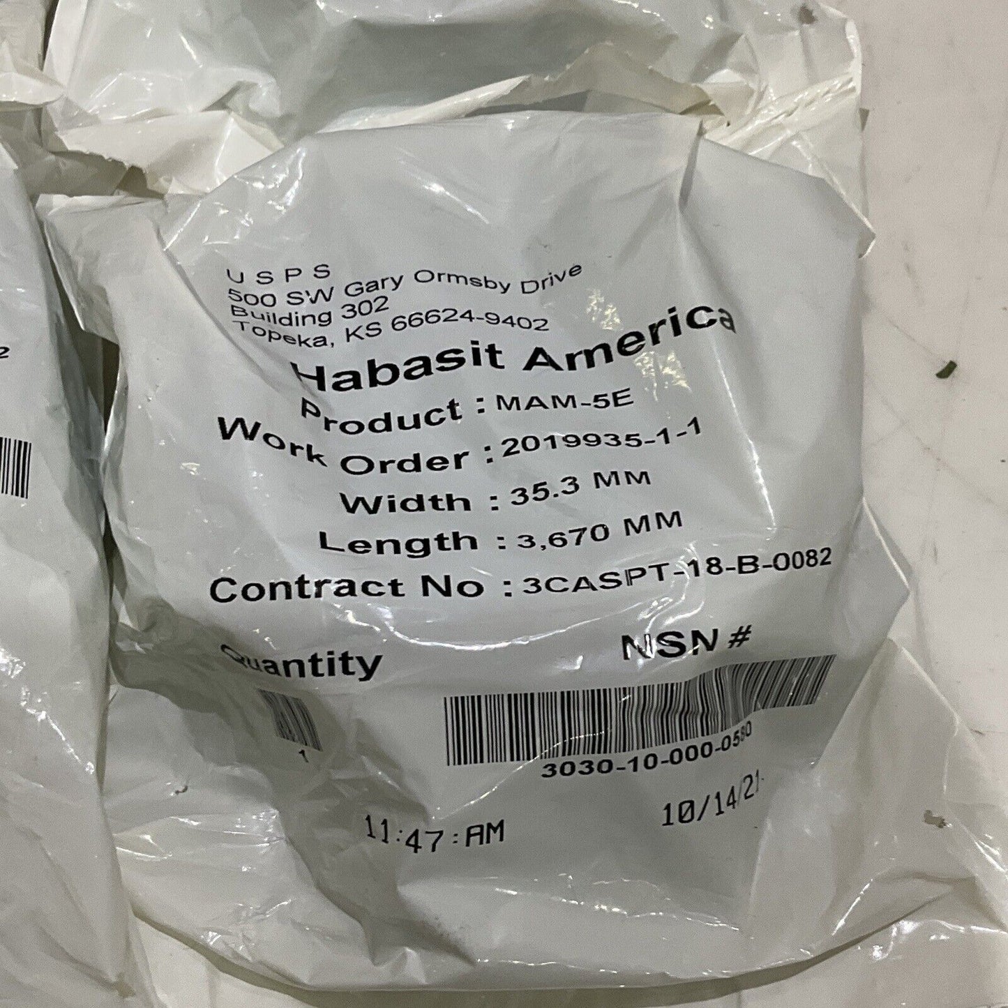 HABASIT AMERICA MAM-5E CONVEYOR BELTS 35.3 MM X 3,670 MM LOT OF 4 U3S