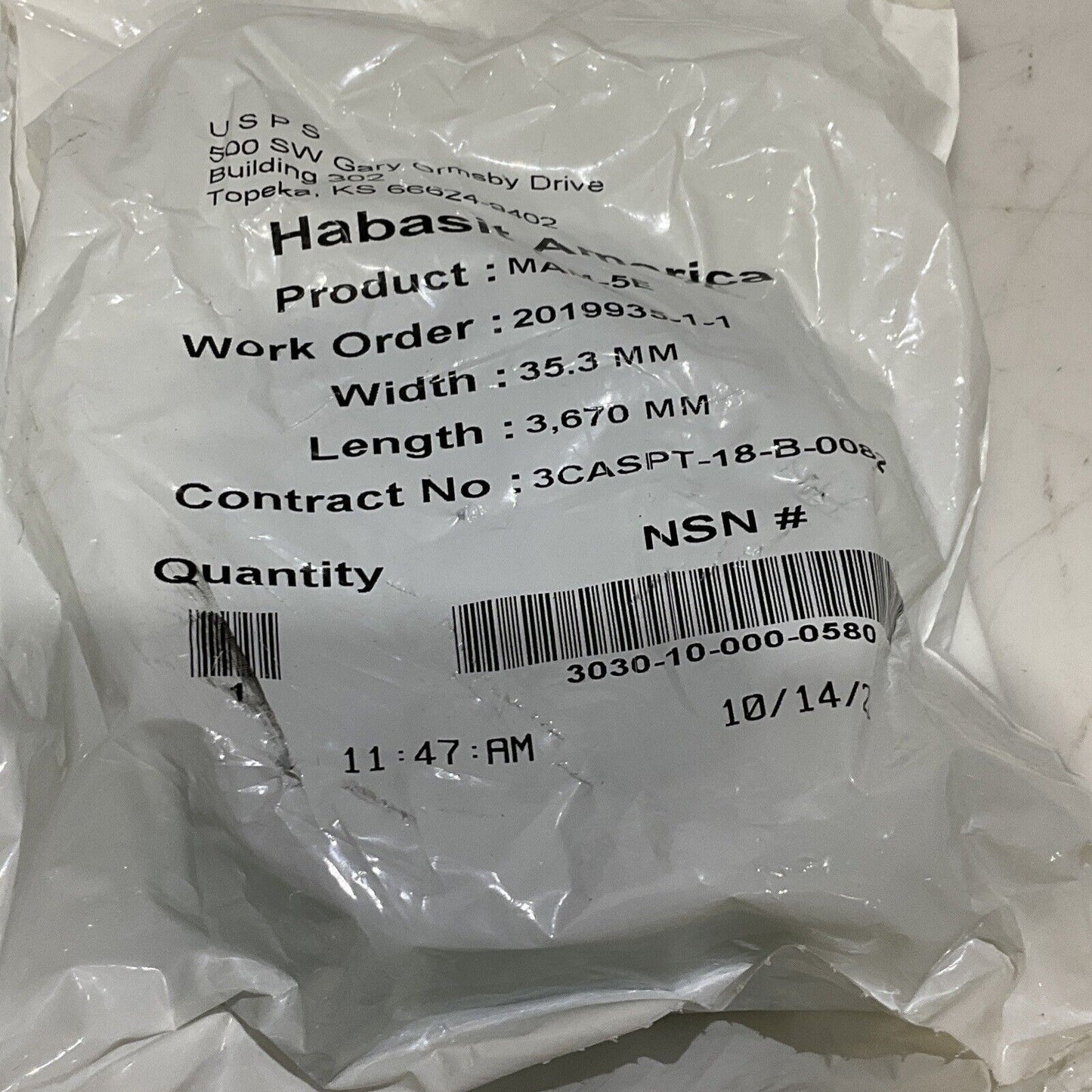 HABASIT AMERICA MAM-5E CONVEYOR BELTS 35.3 MM X 3,670 MM LOT OF 4 U3S