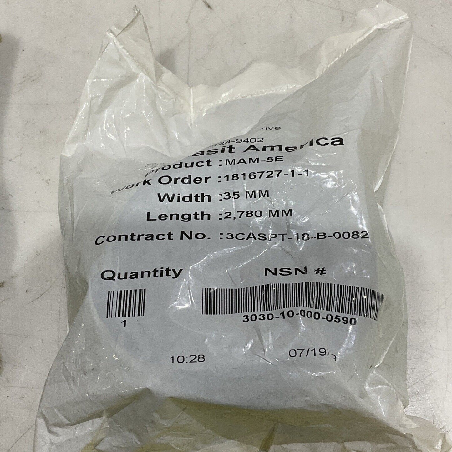 HABASIT AMERICA MAM-5E CONVEYOR BELT 35 MM X 2,780 MM LOT OF 3 U3S