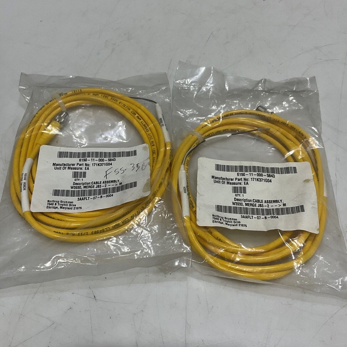 TURCK W3930 CABLE ASSEMBLY MERGE JB3-2 M LOT OF 2 U3S