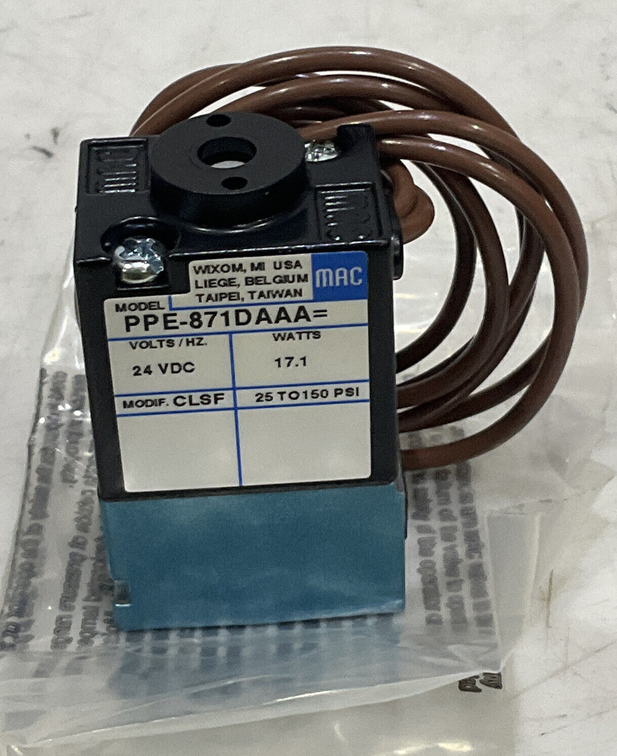 MAC PPE-871DA 48000 HARTFIEL AUTOMATION PILOT VALVE U3S