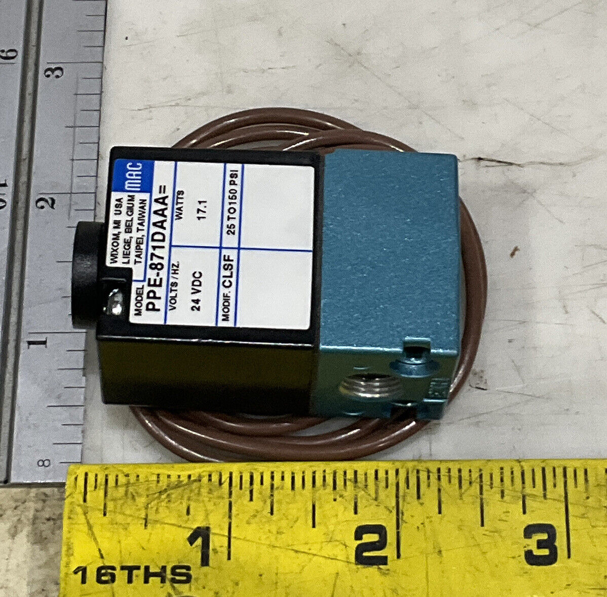 MAC PPE-871DA 48000 HARTFIEL AUTOMATION PILOT VALVE U3S