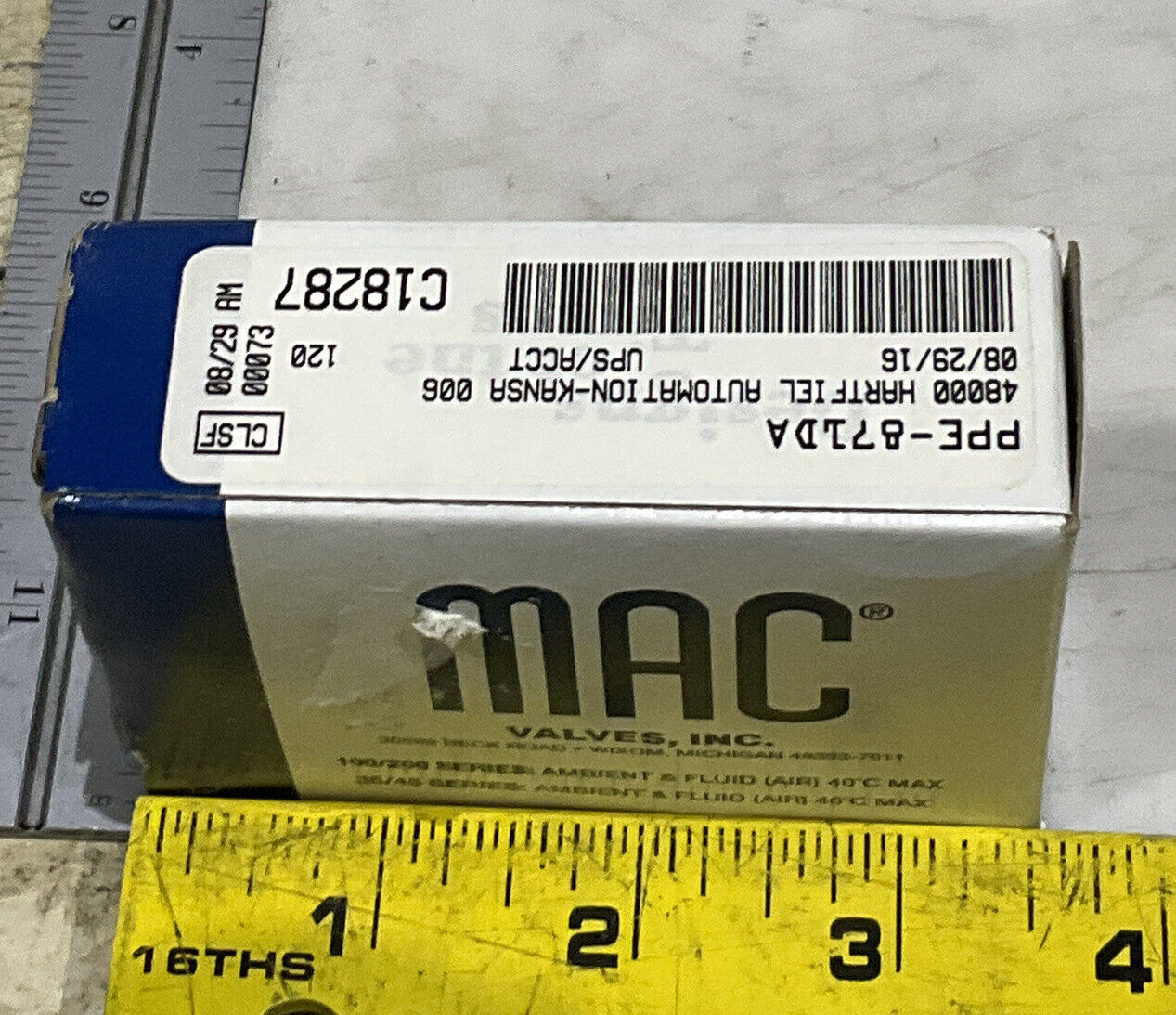 MAC PPE-871DA 48000 HARTFIEL AUTOMATION PILOT VALVE U3S