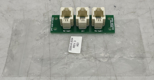 UNITED SORTATION SOLUTIONS 5555-6-3034 REV 3 RJ-11 3 PORT CIRCUIT BOARD U3S