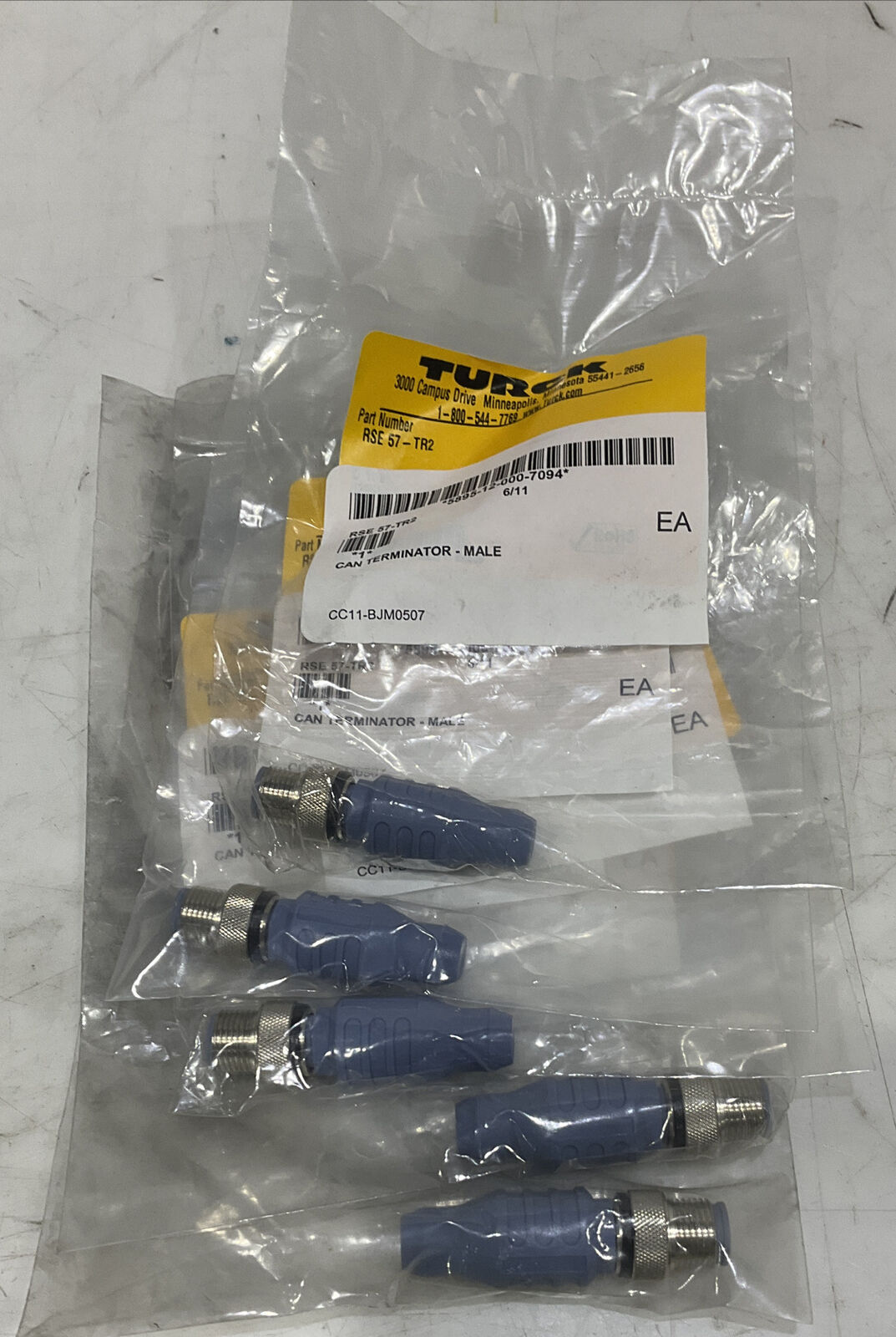 TURCK RSE 57-TR2 MALE CAN TERMINATOR PIN SENSOR U3S - LOT OF 5 ...