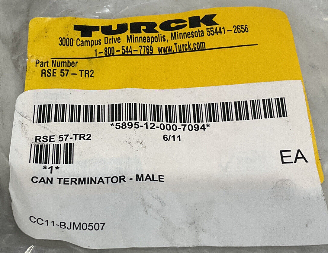 TURCK RSE 57-TR2 MALE CAN TERMINATOR PIN SENSOR U3S - LOT OF 5