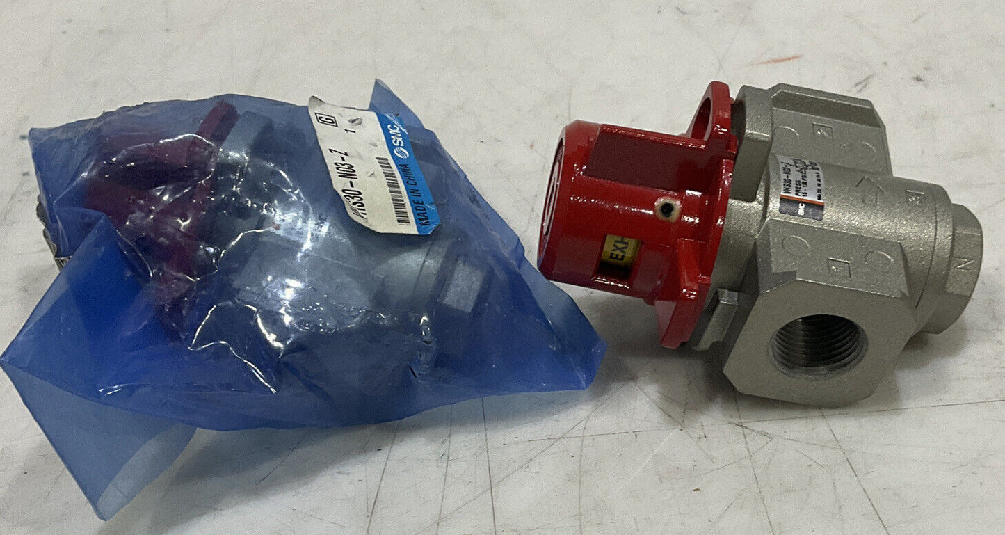 SMC VHS30-N03-Z PMEUMATIC LOCKOUT VALVE 3 PORT 15-150PSI LOT OF 2 U3S