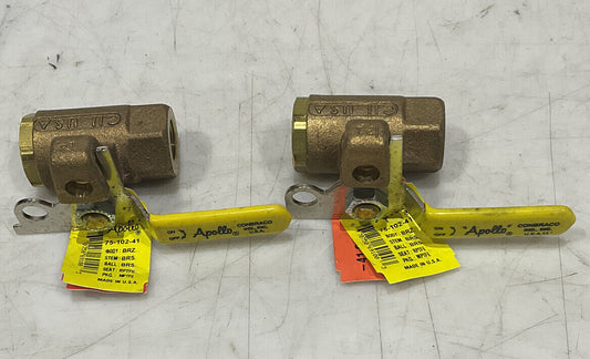 APOLLO 75-102-41 BRONZE BALL VALVE LOT OF 2 U3S
