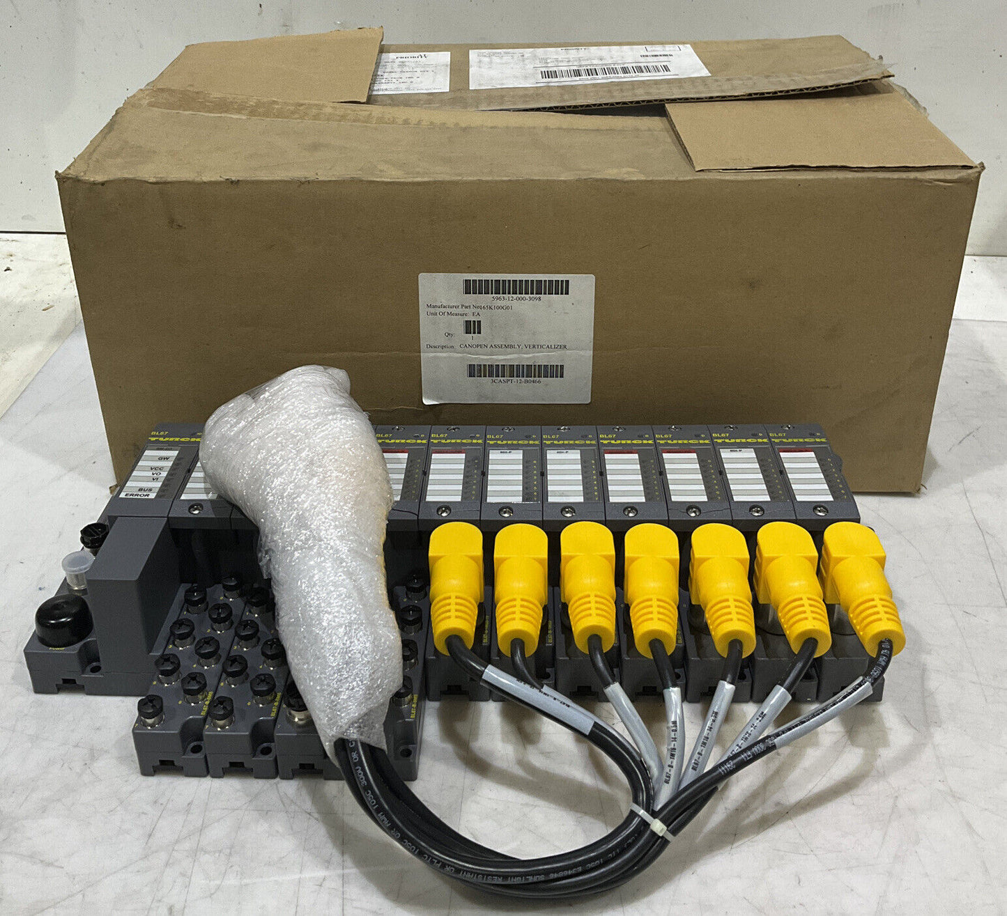 TURCK 165K100 BL67 TW-CO 8DI-P 8DO-0,5A-P BL67-B-4M12-P CANOPEN ASSEMBLY U3S