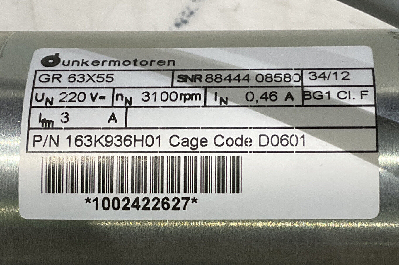 DUNKERMOTOREN GR 63X55 LINEAR ACTUATOR U3S