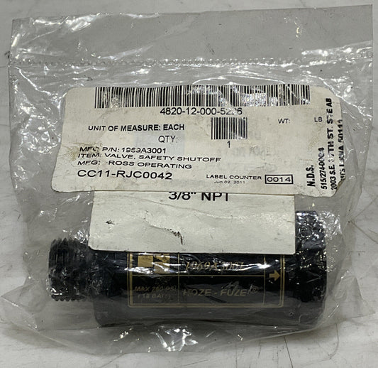 ROSS 1969A3001 PNEUMATIC SAFETY SHUTOFF VALVE U3S