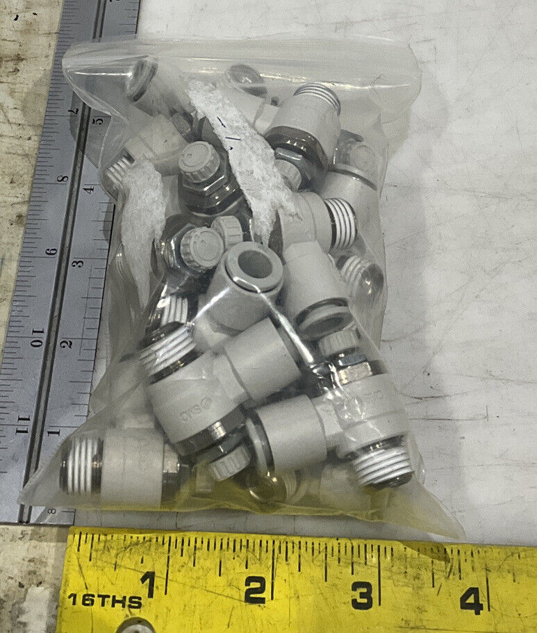 SMC AS2201F FLOW/SPEED CONTROL FITTING LOT OF 19 U3S