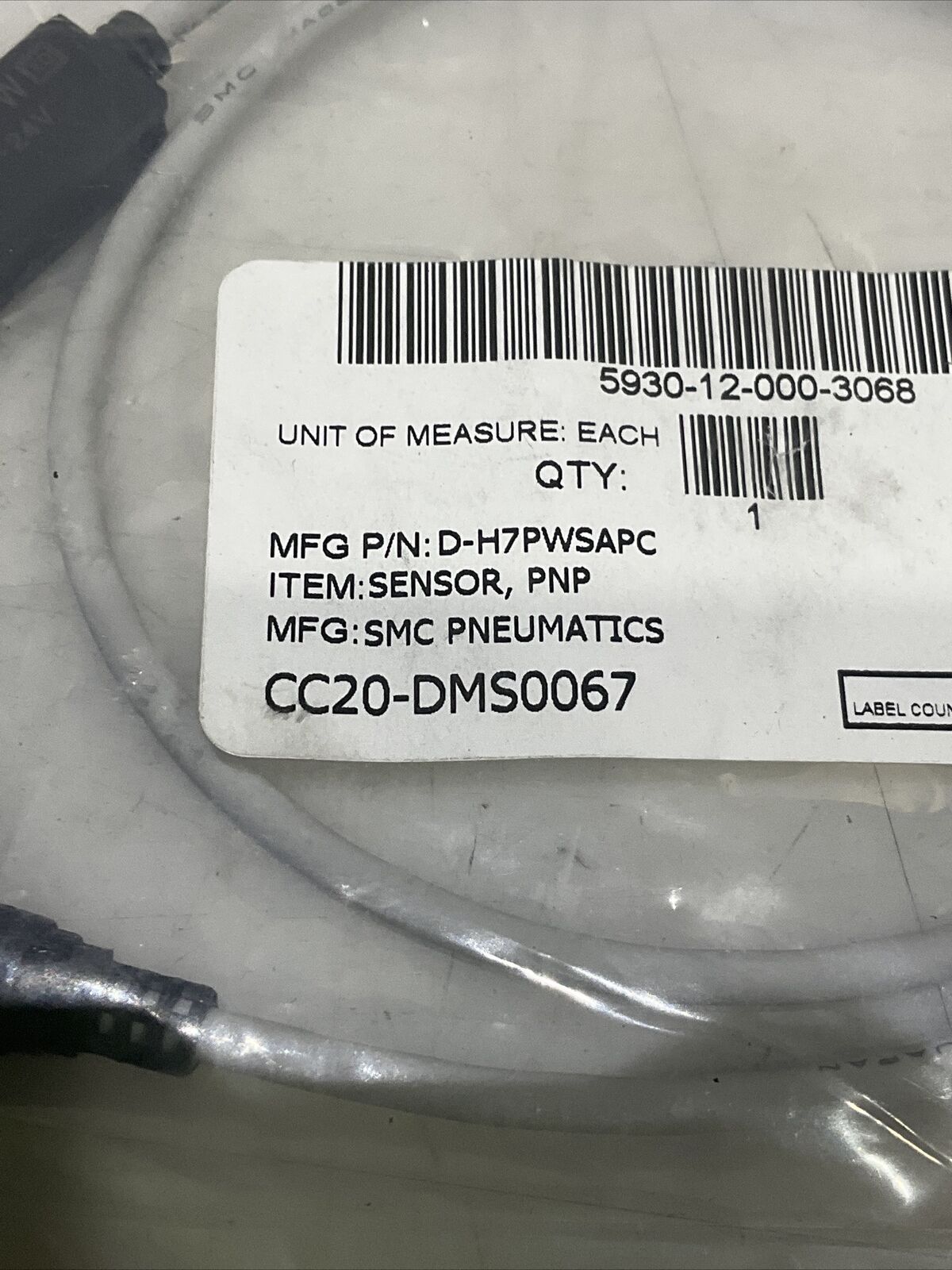 SMC PNEUMATICS D-H7PWSAPC PNEUMATIC CYLINDER SWITCH LOT OF 2 U3S