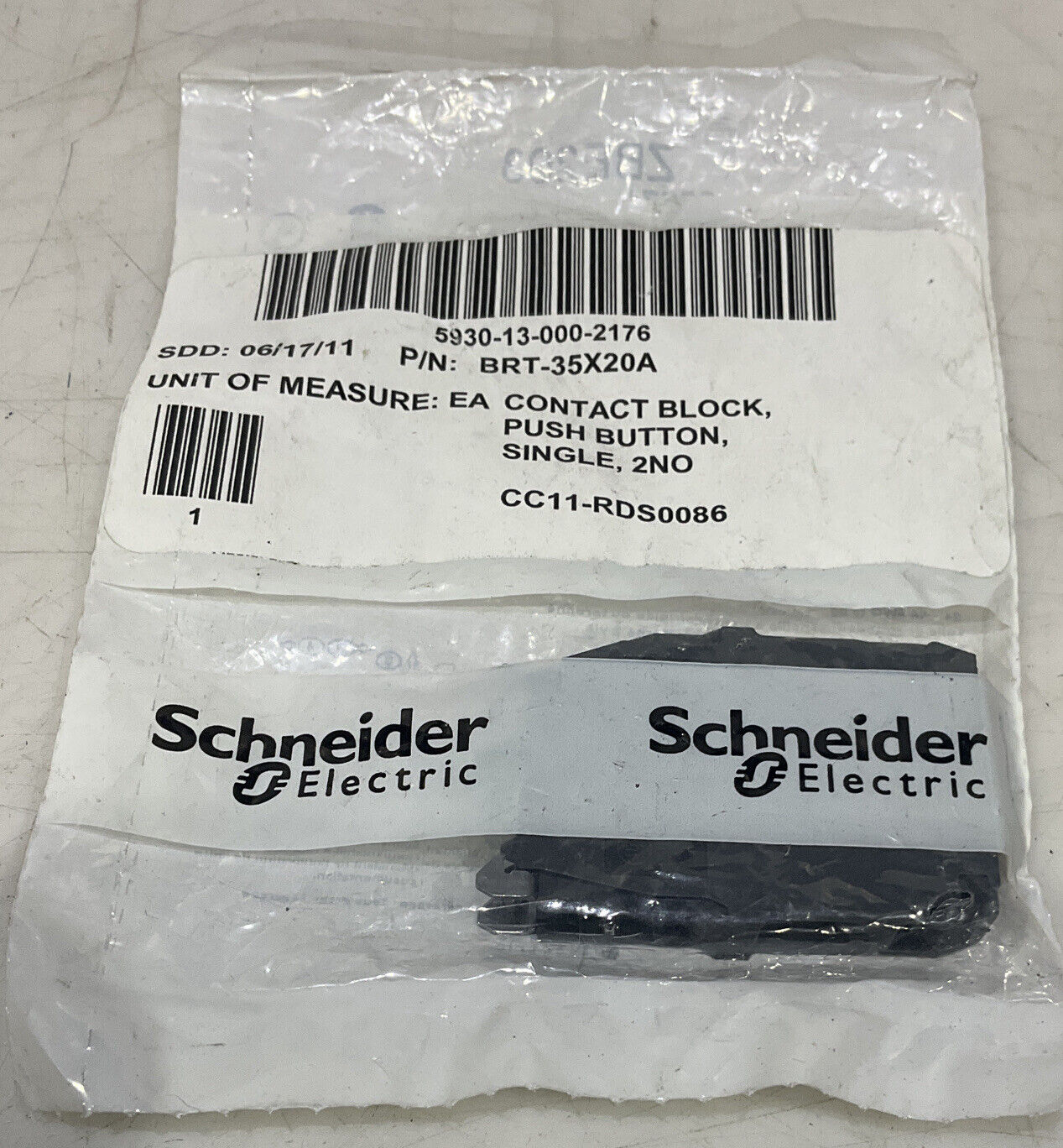 SCHNEIDER ZBE204 AND ZBE203 SINGLE PUSHBUTTON CONTACT BLOCK U3S