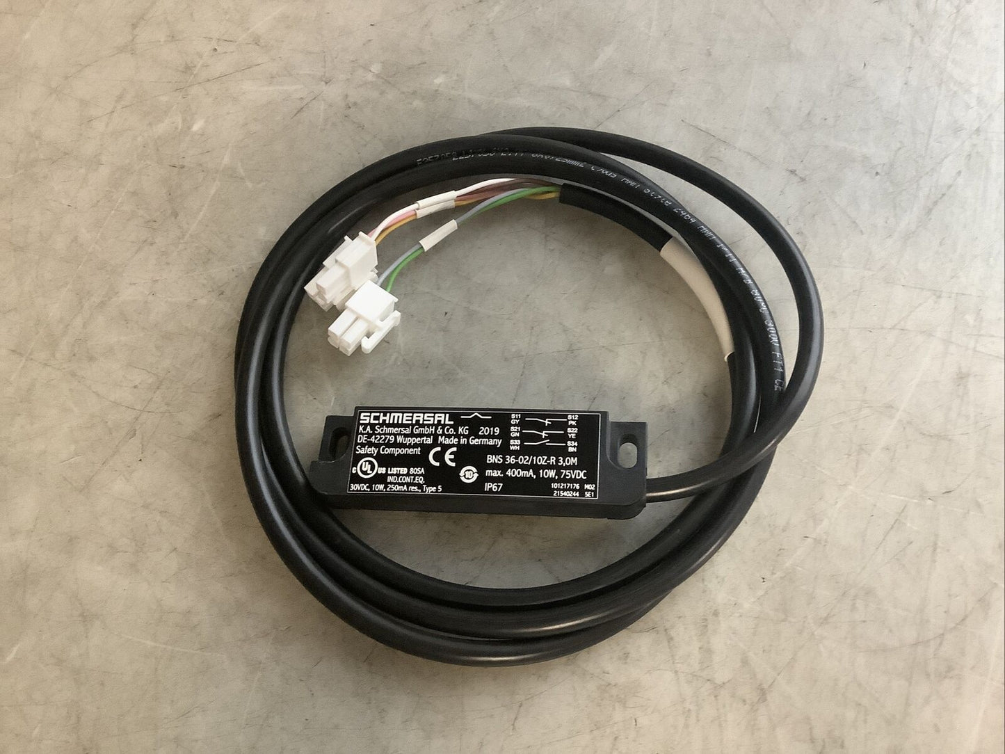 SCHMERSAL 101217176 42279 BNS 36-02/10Z-R SAFETY DOOR SWITCH 3M U3S