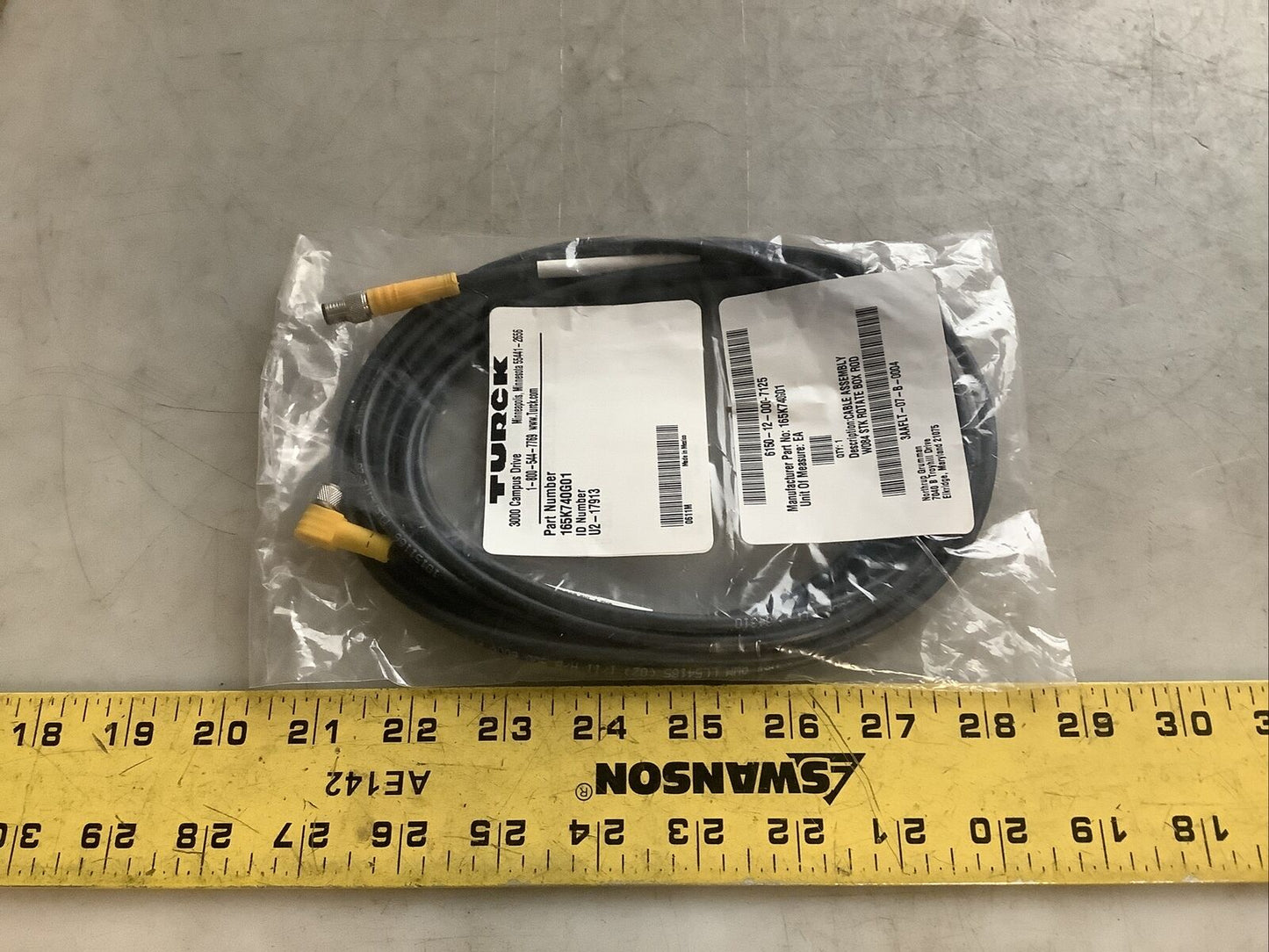 TURCK 165K740G01 U2-17913 CABLE ASSEMBLY U3S